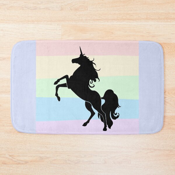 Item preview, Black Unicorn Silhouette on Pastel Rainbow colors - Gift For Unicorn Lovers designed and sold by Sajuade.