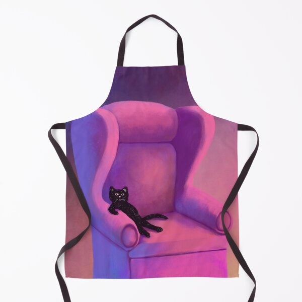 Item preview, black cat sitting in a pink chair designed and sold by luboffke.