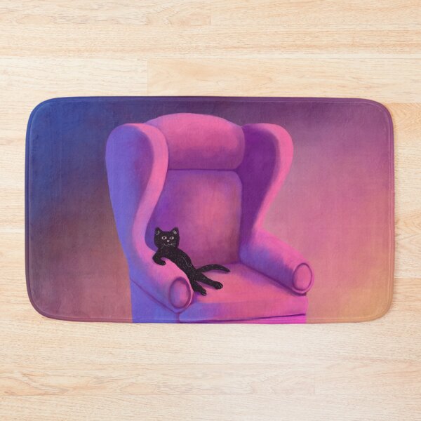 Item preview, black cat sitting in a pink chair designed and sold by luboffke.