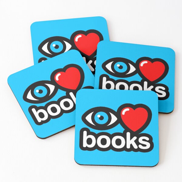 Item preview, i love books (blue - vertical) designed and sold by MisterSquid.