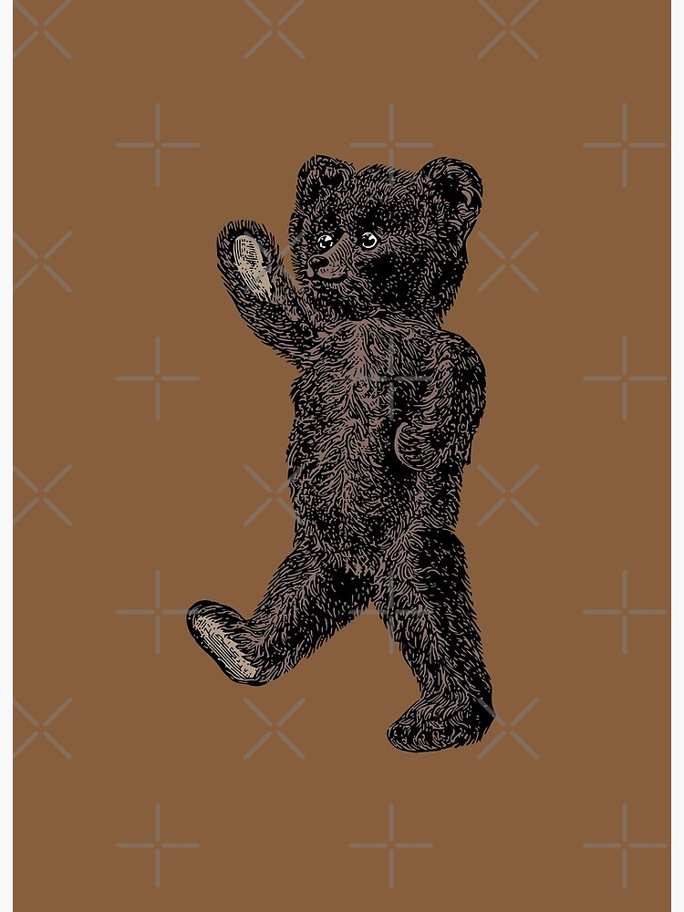 Cute greeting vintage teddy bear illustration Art Board Print for