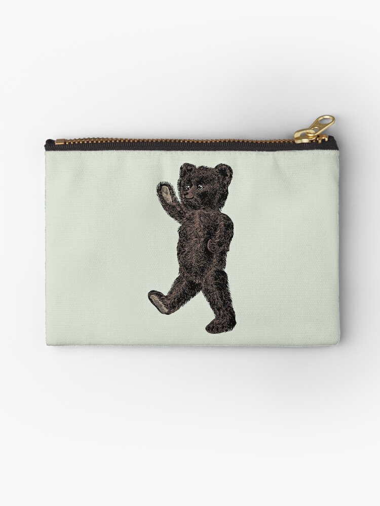 Cute greeting vintage teddy bear illustration | Zipper Pouch