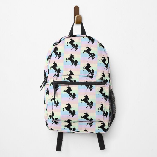 Item preview, Black Unicorn Silhouette on Pastel Rainbow colors - Gift For Unicorn Lovers designed and sold by Sajuade.