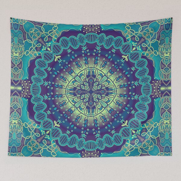 Item preview, Surreal DNA and unicellular organism, blue version designed and sold by Osher-BioArt.
