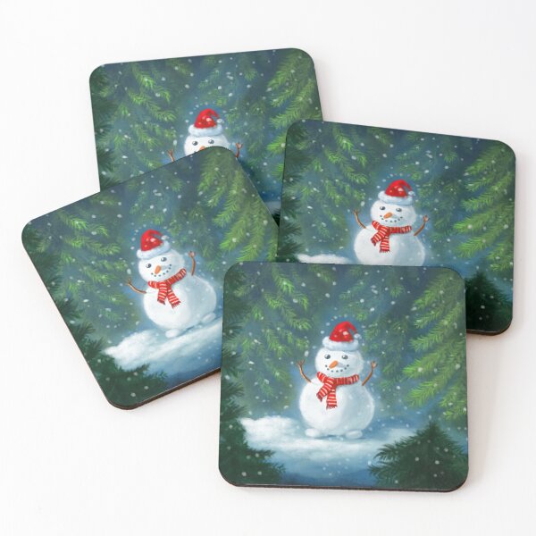 Item preview, Happy christmas snowman in winter forest designed and sold by luboffke.