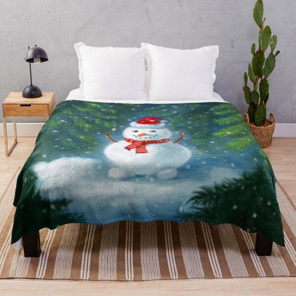Item preview, Happy christmas snowman in winter forest designed and sold by luboffke.