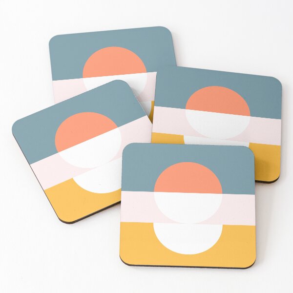 Item preview, Geometric Minimal Sunset Sunrise Pattern Bauhaus mid-century designed and sold by Yellow-Studio.