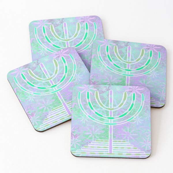 Aperçu de l'œuvre Menorah juive, version bleue créée et vendue par Osher-BioArt.