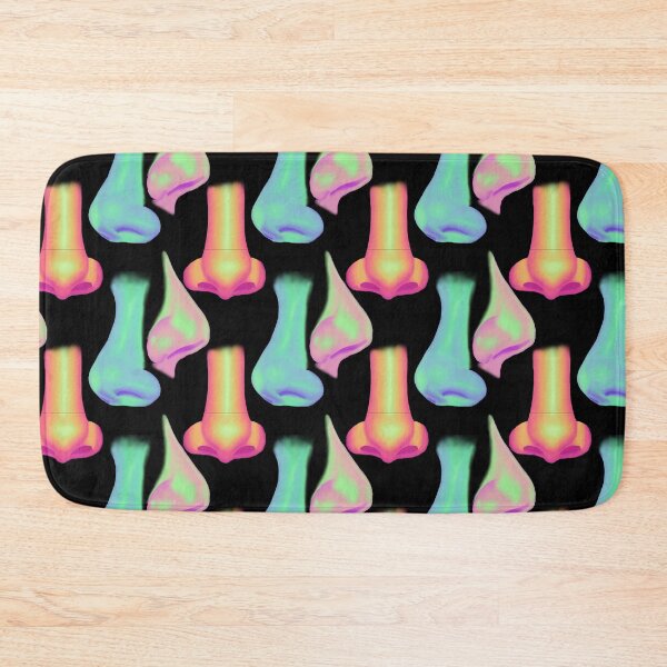 Item preview, Colourful noses repeated pattern on black designed and sold by Louisa Powell.