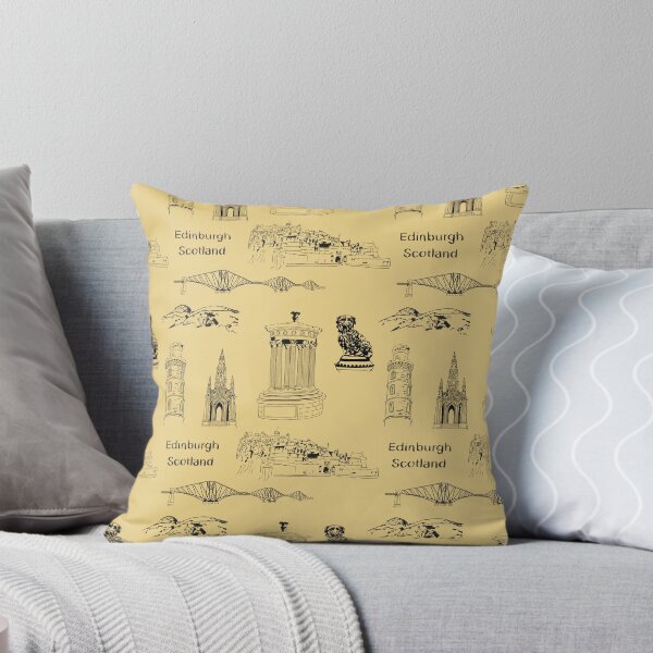 Item preview, Edinburgh, Scotland landmarks on yellow designed and sold by Louisa Powell.