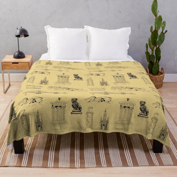 Item preview, Edinburgh, Scotland landmarks on yellow designed and sold by Louisa Powell.