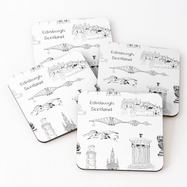 Item preview, Edinburgh, Scotland landmarks on white designed and sold by Louisa Powell.