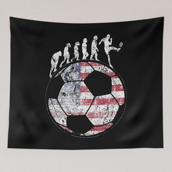 Item preview, Soccer Evolution American Flag on Soccer Ball T-Shirt designed and sold by Dubbra.