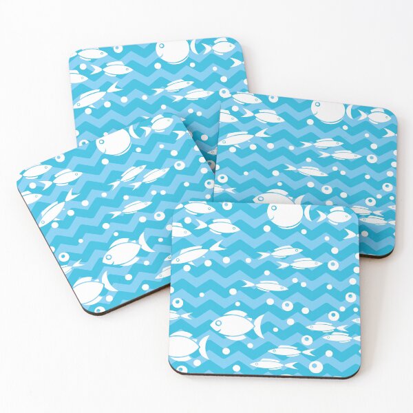 Item preview, Abstract fish and zigzag waves designed and sold by tinkerfrost.