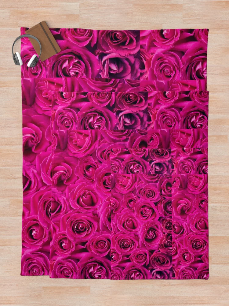Thumbnail 5 of 6, Throw Blanket, Spring Time Pink Roses designed and sold by TeesbyGinyard.