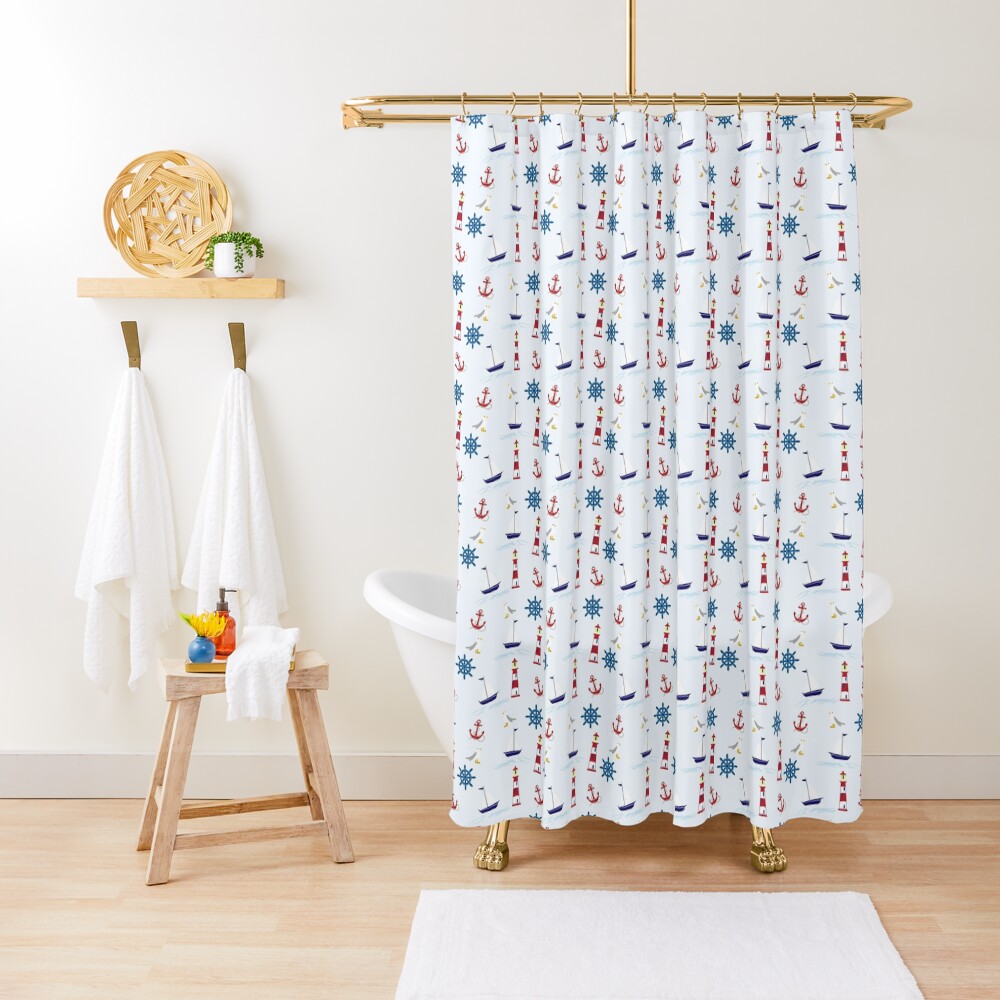 Item preview, Shower Curtain designed and sold by RetroRobbo.