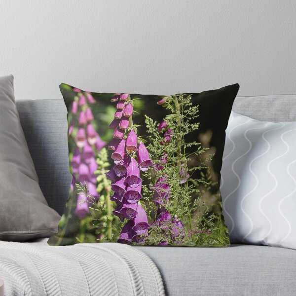 Item preview, Foxgloves - throw pillow designed and sold by Gilberte.