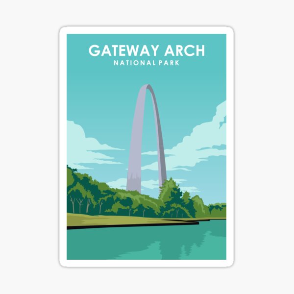 Gateway Arch National Park Travel Poster Sticker