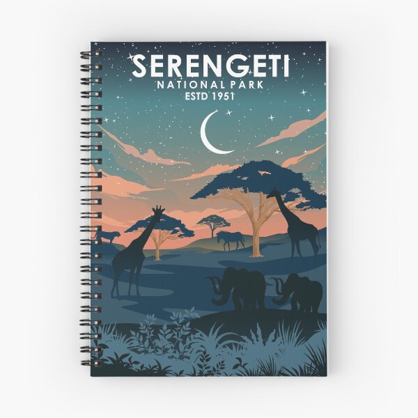 Item preview, Serengeti Africa Vintage Minimal Retro National Park Poster designed and sold by Stadify.