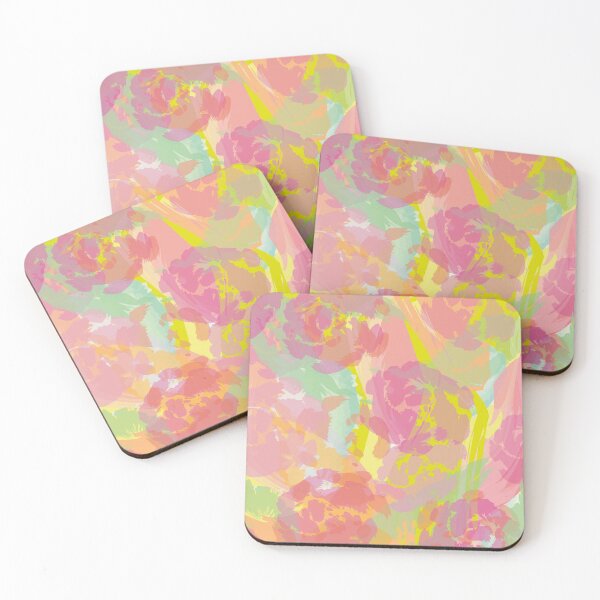 Item preview, Abstract colorful pastel rose flowers designed and sold by Paula Murray.