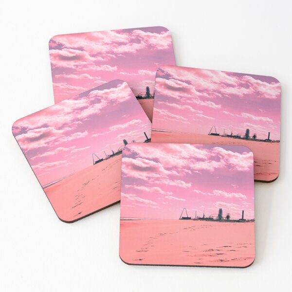 Item preview, Summer in the Air! Footprints/Prints in The Sand Against Luminous/Colorful Sky Thick Scattered White Clouds designed and sold by NadeenInspires.