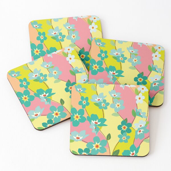 Item preview, Blue flowers on color background designed and sold by Paula Murray.