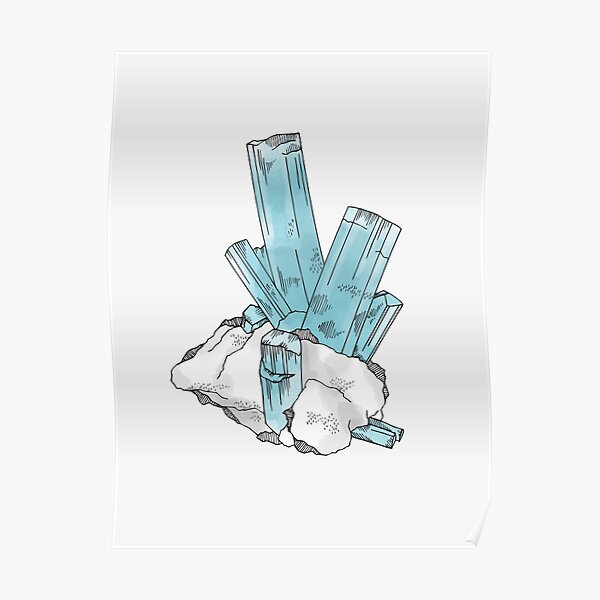 Aquamarine Gemstone Poster