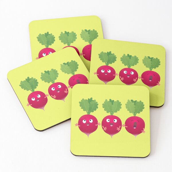 Item preview, Cute radishes singing trio cartoon vegetables  designed and sold by FrogFactory.