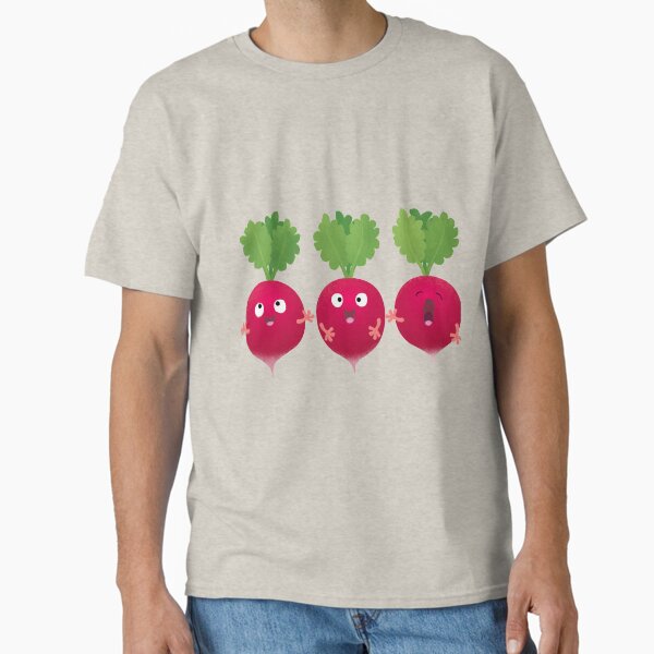 Item preview, Cute radishes singing trio cartoon vegetables  designed and sold by FrogFactory.