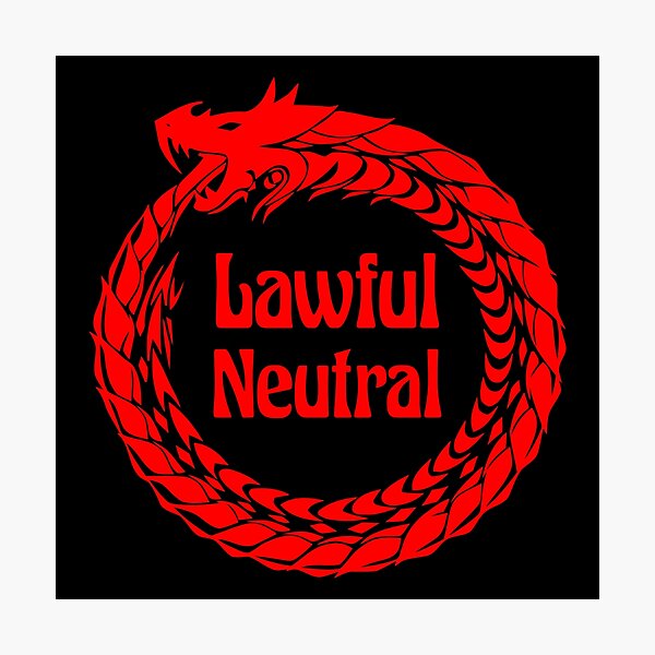 Item preview, Lawful Neutral Alignment Tabletop RPG Vintage Retro designed and sold by WPahat.