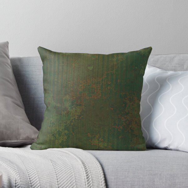 Green rust Throw Pillow