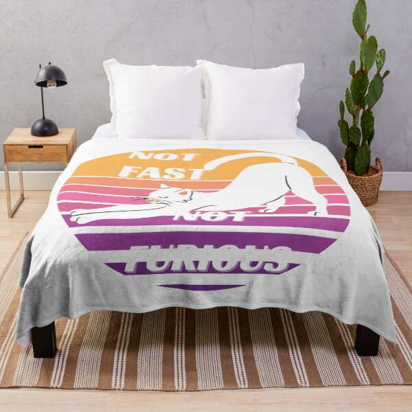 Item preview, White cat "Not Fast Not Furious" designed and sold by Cheerocki.
