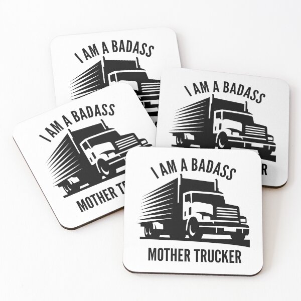 Item preview, I am a badass mother trucker / funny truck driver girl saying designed and sold by portrait4you.
