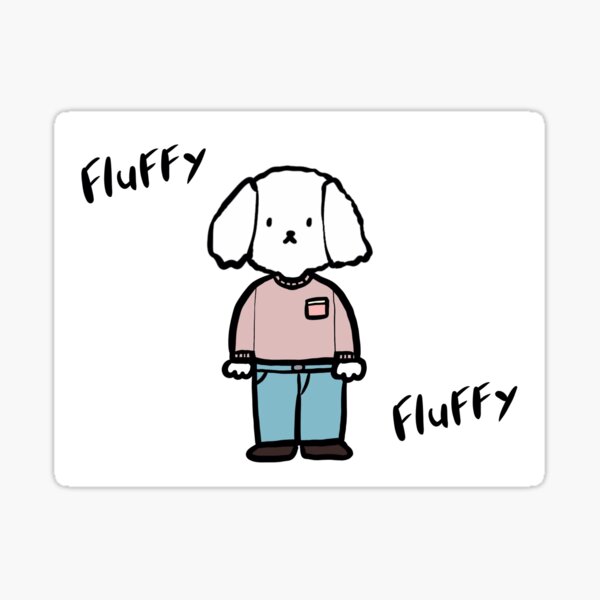 fluffy puppy 2 Sticker