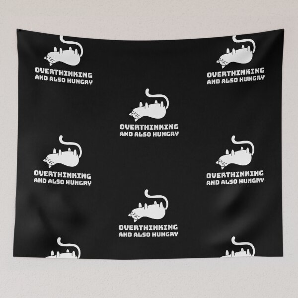 Item preview, Overthinking and Also Hungry designed and sold by FitFabFunny.