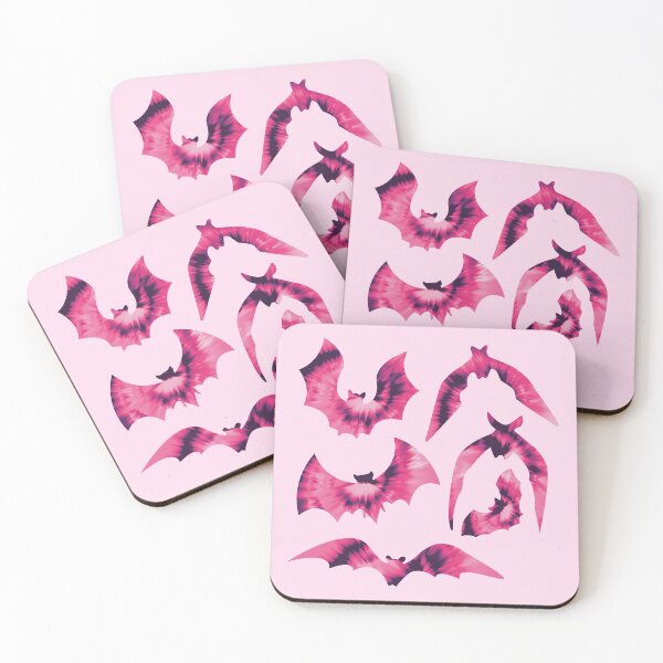 Item preview, Tie Dye Bats - Fun Pink and Purple Animal Silhouette Pattern designed and sold by TheRainbowRoom.