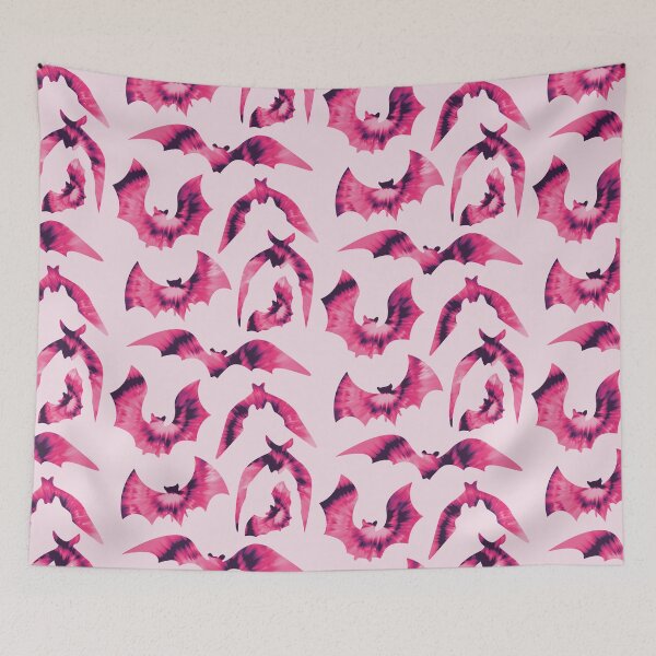 Item preview, Tie Dye Bats - Fun Pink and Purple Animal Silhouette Pattern designed and sold by TheRainbowRoom.