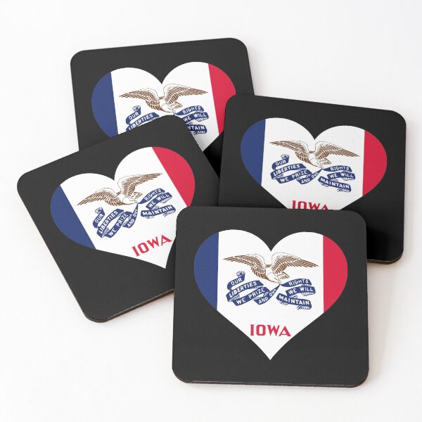 Item preview, Iowa flag, USA flag designed and sold by GeogDesigns.
