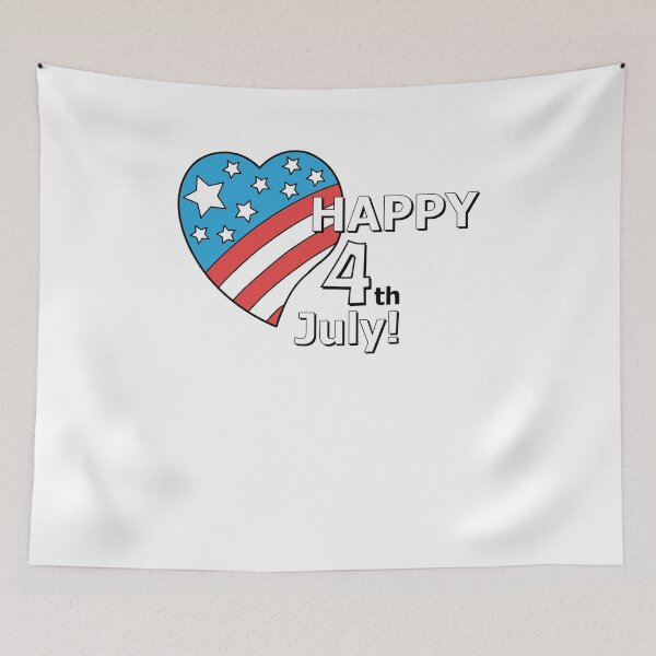 Item preview, Happy 4th of July American Heart Patriotic T-Shirt designed and sold by Pliskin-Design.