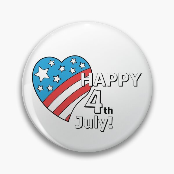 Item preview, Happy 4th of July American Heart Patriotic T-Shirt designed and sold by Pliskin-Design.