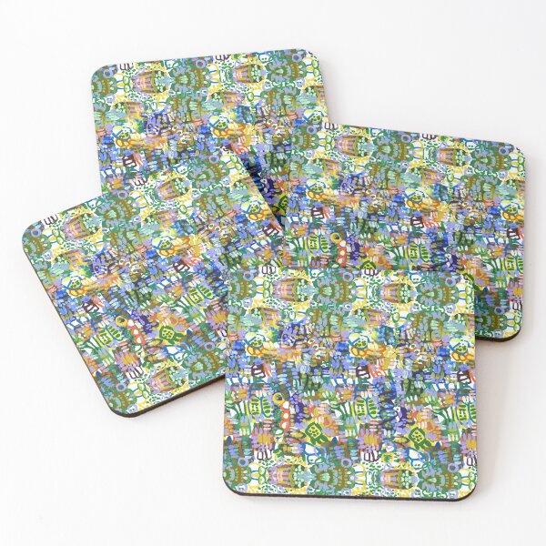 Item preview, Colourful modern abstract painting pattern  designed and sold by EarthyPlanty.