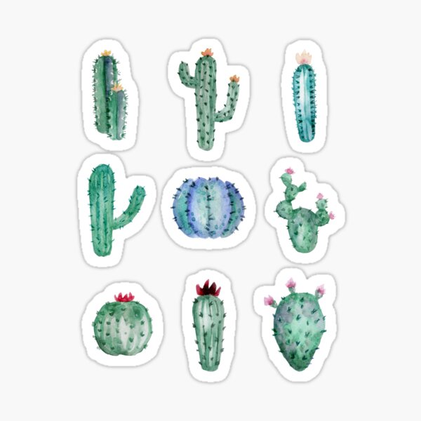 Cactus Watercolour Watercolor Aesthetic Pack 1 Sticker