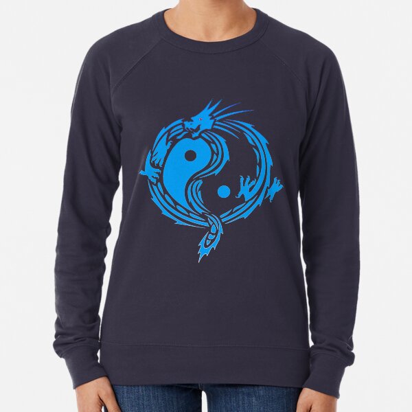 Blue Yin Yang Dragon Lightweight Sweatshirt