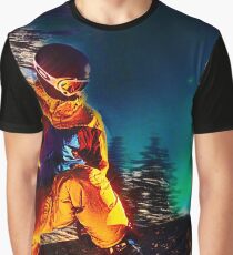 Snowboarding The Aurora Borealis Graphic T-Shirt