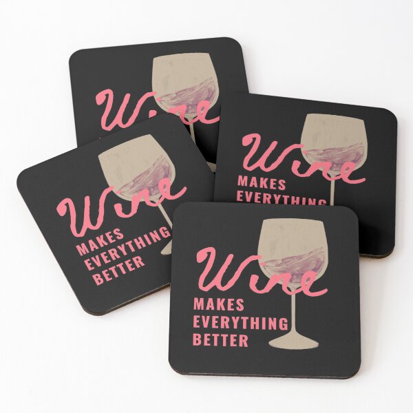 Item preview, Wine makes everything better in red black quote designed and sold by Manoroma.