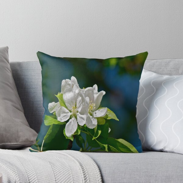 Item preview, White Apple Blossom pillow 3 designed and sold by Carolyn Clark.