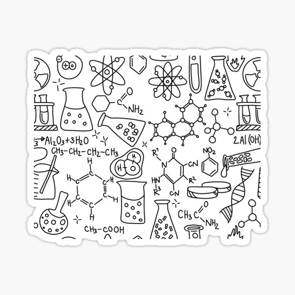 Aperçu de l'œuvre croquis de science sans soudure lineart (noir) créée et vendue par Bonnie Zimmerman.