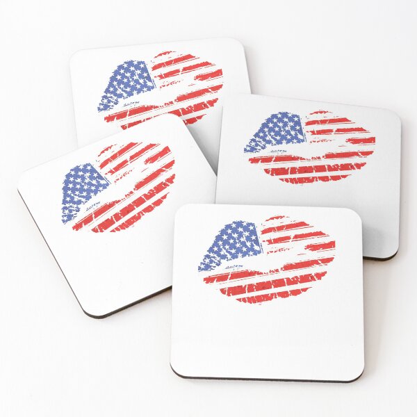 Item preview, LIPS USA FLAG 4th of July Patriotic T-Shirt designed and sold by Pliskin-Design.