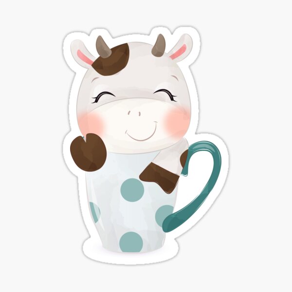 Cutie Teacup Cow Sticker