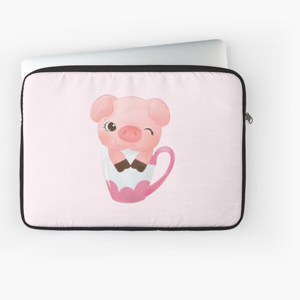 Cutie Teacup Pig Laptop Sleeve
